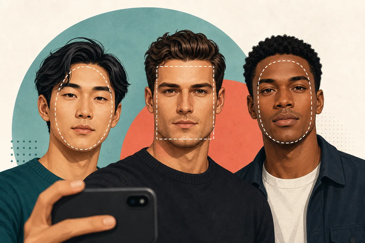 Editorial guide to male face shapes and celebrity look-alike matching