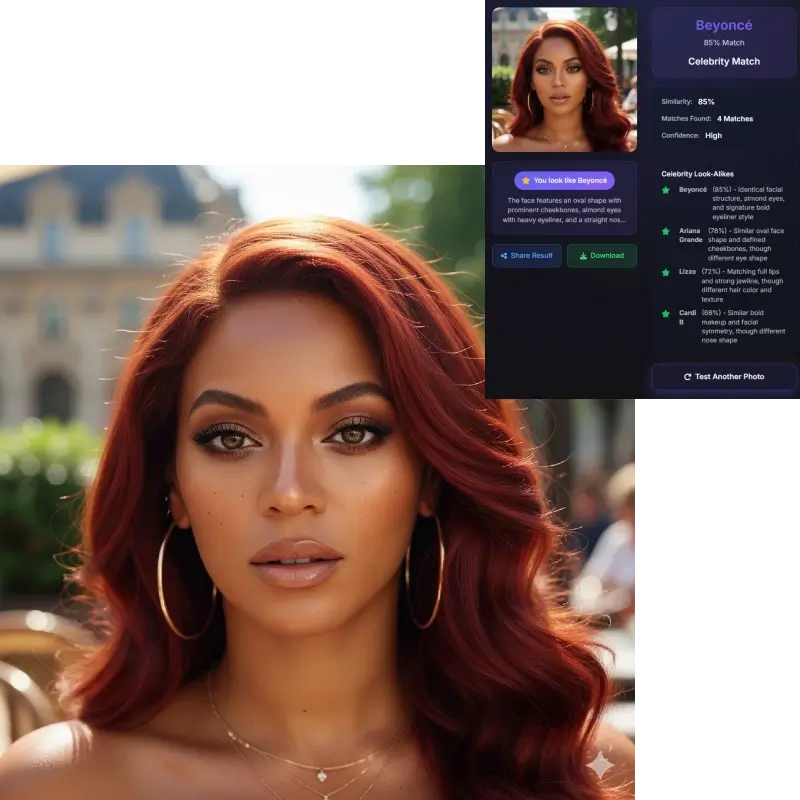 Celebrity look alike upload photo - Beyoncé celebrity doppelganger match